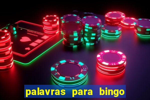 palavras para bingo cha de bebe